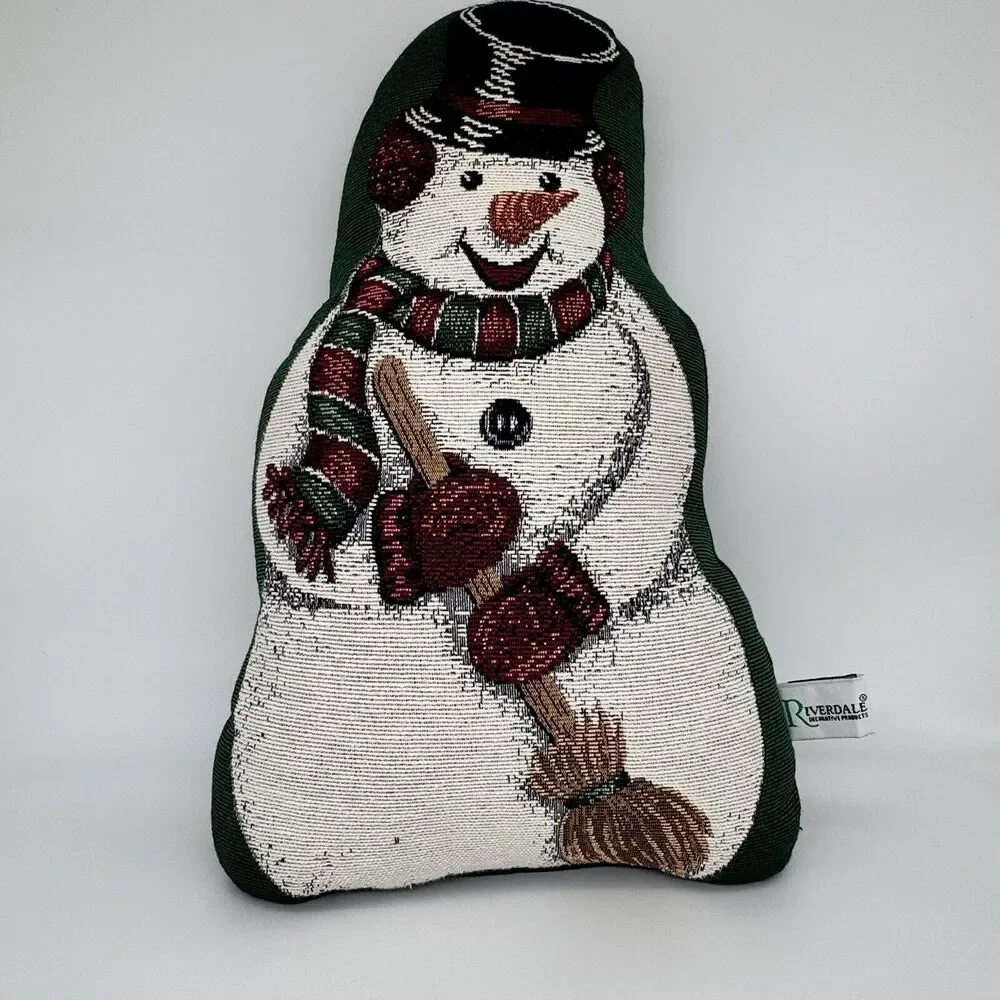 Riverdale Snowman Doorstop Tapestry Cottagecore Christmas Decor Weighted 15